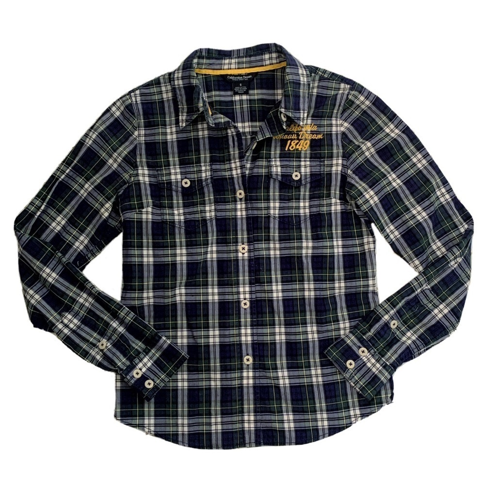 🛍Whaou California Dream Embroider Plaid Button Up